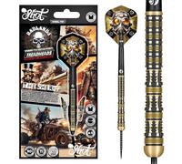 Shot! Badlands The Sheriff Steel Tip Dart Set-90% Tungsten Barrels Handcrafted Professional Dart Set & Flights Made in New Zealand, Steel Tip Darts for Bristle Dartboard (23, Grams)