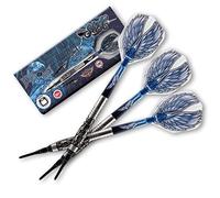 Shot! - Birds of Prey Kite Soft Tip Dart Set | 80% Tungsten Front Weighted Barrels | Pyramid & Cinder Grip Design | Made in New Zealand, Dark Brown, Blue, Tungsten