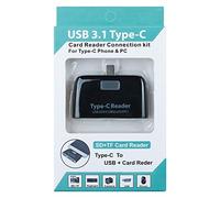 Shot Case 36748 3-in-1 Kit SD Card Reader/Micro SD Card Reader/USB to Type-C Adaptor for Intex Aqua Secure Black