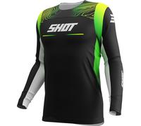 Shot Contact Apex Motocross Jersey, black-green-yellow, size S for Men