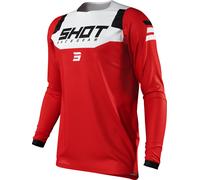 Shot Contact Chase Motocross Jersey, white-red, size L for Men