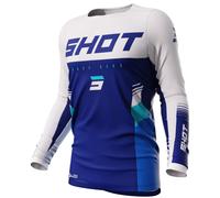 Shot Contact Tracer Motocross Jersey, white-blue, size S for Men