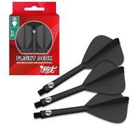 Shot! Darts Flight Deck One Piece Dart Flight and Shaft System, Reduced Deflections, Kite Shaped Flight White (350 Micron) Available in Set of 3 (Black, Short)