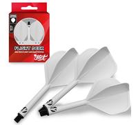 Shot! Darts Flight Deck One Piece Dart Flight and Shaft System, Reduced Deflections, Standard Shaped Flight (350 Micron), Available in Set of 3, Medium Length & White Colour