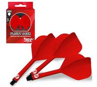 Shot! Darts Flight Deck One Piece Dart Flight and Shaft System, Reduced Deflections, Standard Shaped Flight (350 Micron), Available in Set of 3 (Red, Short)