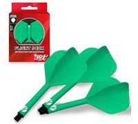 Shot! Darts Flight Deck One Piece Dart Flight and Shaft System, Reduced Deflections, Standard Shaped Flight (350 Micron), Available in Set of 3 (Green, Medium)