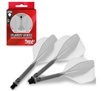 Shot! Darts Flight Deck One Piece Dart Flight and Shaft System, Reduced Deflections, Standard Shaped Flight (350 Micron), Available in Set of 3, Medium Length & Clear Colour