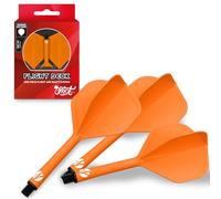 Shot! Darts Flight Deck One Piece Dart Flight and Shaft System, Reduced Deflections, Standard Shaped Flight (350 Micron), Available in Set of 3 (Orange, Medium)