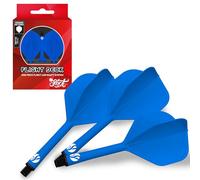 Shot! Darts Flight Deck One Piece Dart Flight and Shaft System, Reduced Deflections, Standard Shaped Flight (350 Micron), Available in Set of 3 (Blue, Medium)