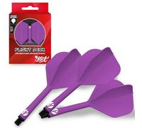 Shot! Darts Flight Deck One Piece Dart Flight and Shaft System, Reduced Deflections, Standard Shaped Flight (350 Micron), Available in Set of 3 (Purple, Short)