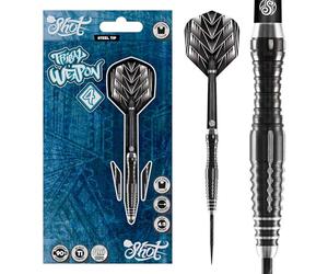 Shot! Darts Tribal Weapon Series 4-Steel Tip Dart Set-Centre Weighted-90% Tungsten Barrels