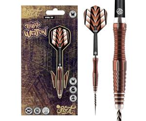 Shot! Darts Tribal Weapon Steel Tip Series 1 Dart Set-Front Weighted 90% Tungsten Barrels 25 gram