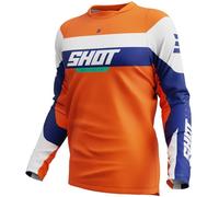 Shot Devo League Motocross Jersey, blue-orange, size M for Men