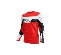 Shot Devo League Motocross Jersey, black-white-red, size S for Men