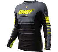 Shot Devo Peak Motocross Jersey, black-grey-yellow, size M for Men