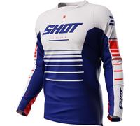 Shot Devo Peak Motocross Jersey, white-blue, size 2XL for Men