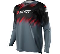 Shot Devo Versus Motocross Jersey, black/grey/red, size S