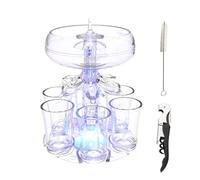 Shot Dispenser Set for Men 45ml, Drink Dispenser with 6 Glasses, Adjustable with Led Light Shot Pourers for Spirits, Multiple Liquor Dispensers Liquor Pourer, for Juice Cider Whiskey Cocktail