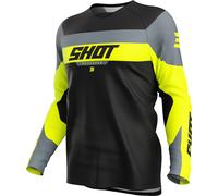 Shot Draw League Kids Motocross Jersey, black/grey/yellow, size 8/9