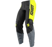 Shot Draw League Kids Motocross Pants, black-grey-yellow, size 11 - 12 12 - 14 12/14 12 years 13 years