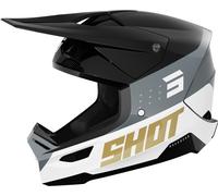 Shot Furious League Motocross Helmet, black-grey-white, size XS for Men