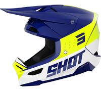 Shot Furious League Motocross Helmet, white-blue-yellow, size XL for Men