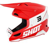 Shot Furious League Motocross Helmet, white-red, size L for Men