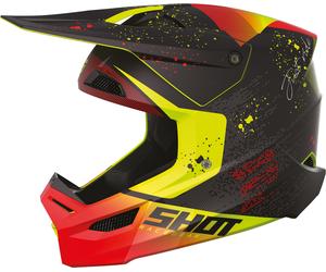 Shot Furious Matrix Motocross Helmet, black-red-yellow, size 2XL for Men