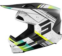 Shot Furious Mirage Motocross Helmet, black-white-yellow, size L for Men
