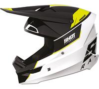 Shot Furious Scope Motocross Helmet, black-white-yellow, size XL for Men