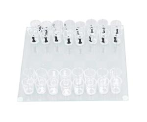 Shot Glass Chess Game, Drinking Shot Glass Chess Set Chess Board with 32 Shot Glasses Chess Pieces Play with Friends and Family
