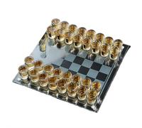 Shot Glass Chess Set - 9.8-inch Chess Board With 32 Mini 1.26" Shot Glass Pieces, Fun Drinking ChessGame for Adults,dad,boyfriend,ChessLovers, Party Game & Novelty Gifts,stylish Home Decor
