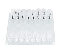 Shot Glass Chess Set Drinking Game Set Chess Board with Shot Glass Chess Pieces 22.5x22.5cm