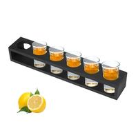 Shot Glass Holder, Wooden Shot Glasses Serving Trays with 6 Holes, Drinks Serving Board Shot Stand for Party Restaurant Bar Kitchen (#1)