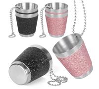 Shot Glasses for Hanging, 30 ml Drinking Glasses with Chain, Pack of 6 Stainless Steel Cups, Metal Cups for Birthday, Thanksgiving, Engagement, Christmas, Housewarming, Graduation, Outdoor Camping