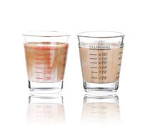 Shot Glasses Measuring Cup Espresso Shot Glass Liquid Heavy Glass Wine Glass 2 Pack 26-Incremental Measurement 1oz, 6 TSP, 2 TBS, 30ml (Black and Red)