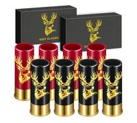 Shot Glasses with Head Tilted Deer Head 8 Pack with Gift Box for Men and Women Wedding Party Father's Day Gifts for Hunters 12GA Deer Hunting Plastic Small Shot Cups Black e Red