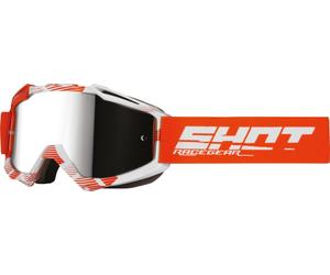 SHOT IRIS JET glasses glossy orange-white-glass clear + silver versp.