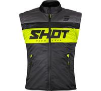 Shot Team Bodywarmer Motocross Vest, black-white-yellow, size XL for Men