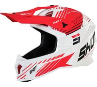 Shot Lite Fury Motocross Helmet, white-red, size 2XL for Men