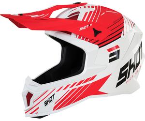Shot Lite Fury Motocross Helmet, white-red, size S for Men