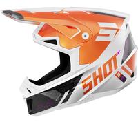 Shot Lite Ultra Motocross Helmet, white-orange, size XS for Men
