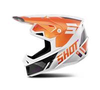 Shot Lite Ultra Motocross Helmet, white-orange, size M for Men