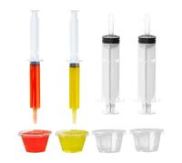 Shot Maker - Parties- Shot Syringes, Halloween Parties Gift, 60 ml Reusable Syringes with Lace Lid, 4 Multifunctional Syringes with 4 Cups for Birthday