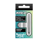 Shot! - Mako Titanium Dart Shafts | Ultra Strong Shark Grip | Precision Machined | Grade 5 Titanium | Includes O Rings | Cross Holes for Tightening, Red, Short, Plastic