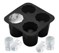 Shot Molds Silicone, Silicone Shot Glass Mold, 4 Cavities Round Ice Glass Mold, Reusable Non-Stick Chocolate Cup Holds 1oz Each for Freezer Cocktail Whiskey, Chocolate Cup