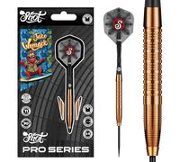 Shot! Pro Series Jake Womack Steel Tip Darts Set 90% Tungsten Barrels Handcrafted Professional Dart Set & Flights Made in New Zealand, Metal Tip for Bristle Dartboard
