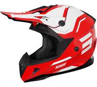 Shot Pulse Lines Motocross Helmet, white-red, size M for Men