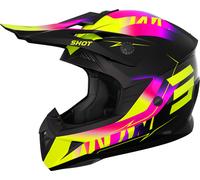 Shot Pulse X-Trem Motocross Helmet, pink-yellow, size XL for Men