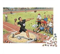 Shot Put Final Throw Wooden Jigsaw Puzzle Waterproof 1000 Piece Puzzles for Adults Gifts Fun Challenging Games
